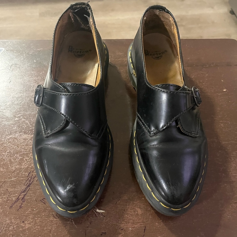 Dr. Martens Agnes Oxford Loafer Black Leather Single Monk Strap